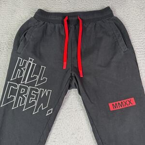 Kill Crew Jogger Sweatpants Mens Small Black Cotton Stretch Tapered Drawstring